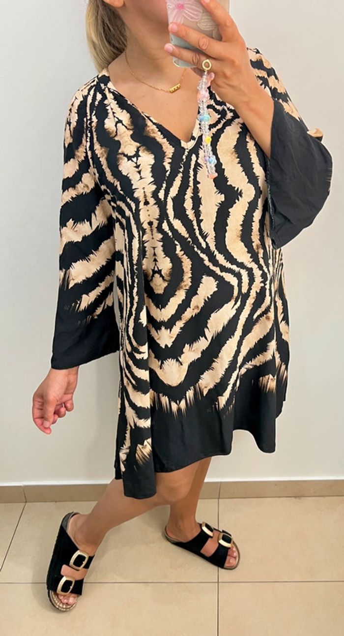 🌸Robe imprimée col v Taille unique - photo numéro 5