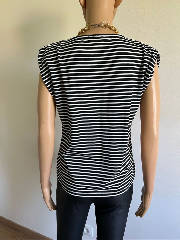 Blouse rayée noire et blanche Morgan taille XS jamais portée - photo numéro 5