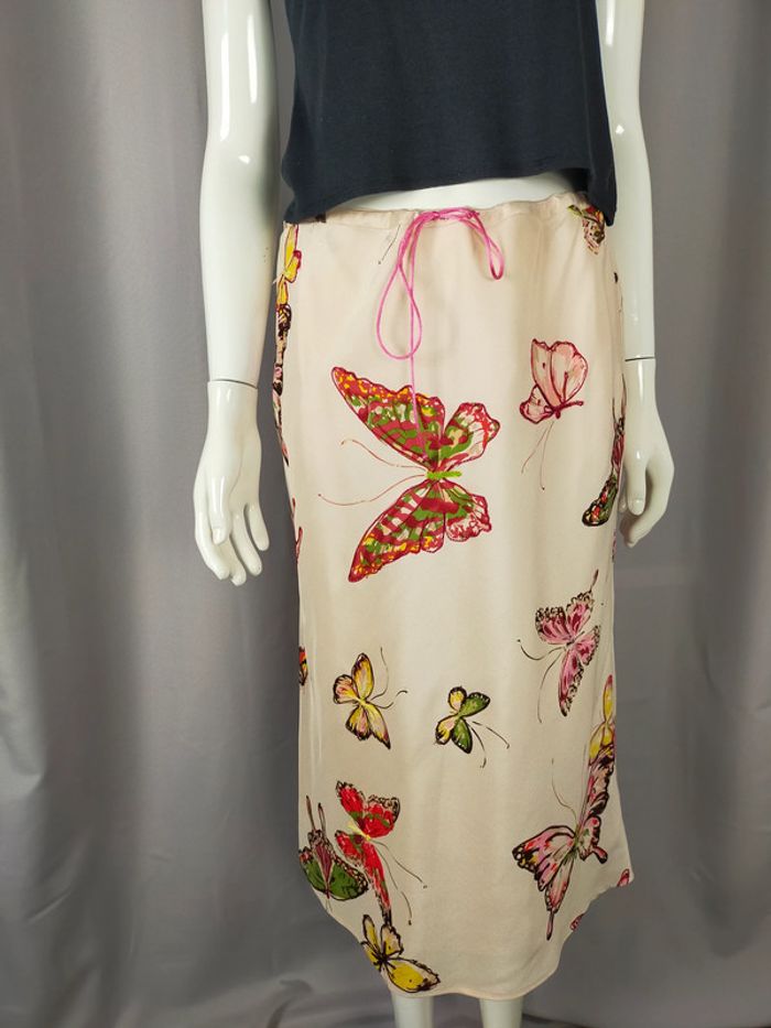 Jupe midi 100% soie Gérard Darel – Papillons colorés – T. 40 - photo numéro 7