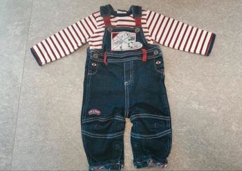 Ensemble salopette en jean bébé garçon 6 mois NEUVE