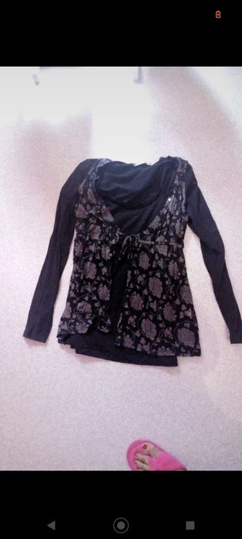 Tee-shirt DDP 2 en 1 gris fleuri