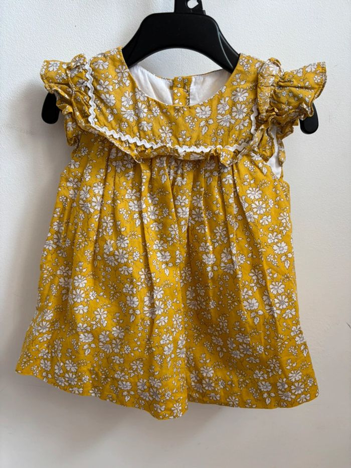 Robe été jaune fleurie Jacadi 3 mois - photo numéro 2