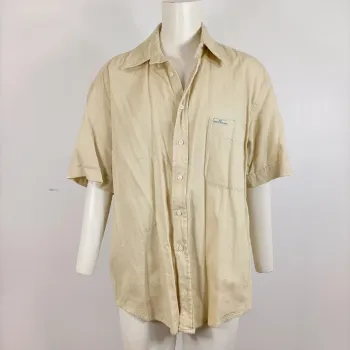 Chemise beige Sergio Tacchini vintage – 100 % coton, manches courtes L A650