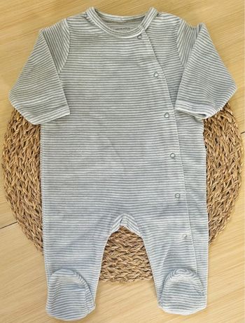 Dors-bien velours rayé Vertbaudet