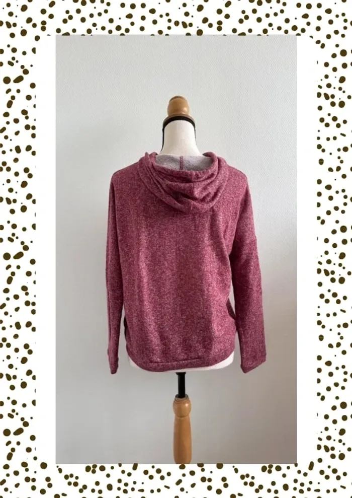 Sweat à capuche bordeaux - photo numéro 2