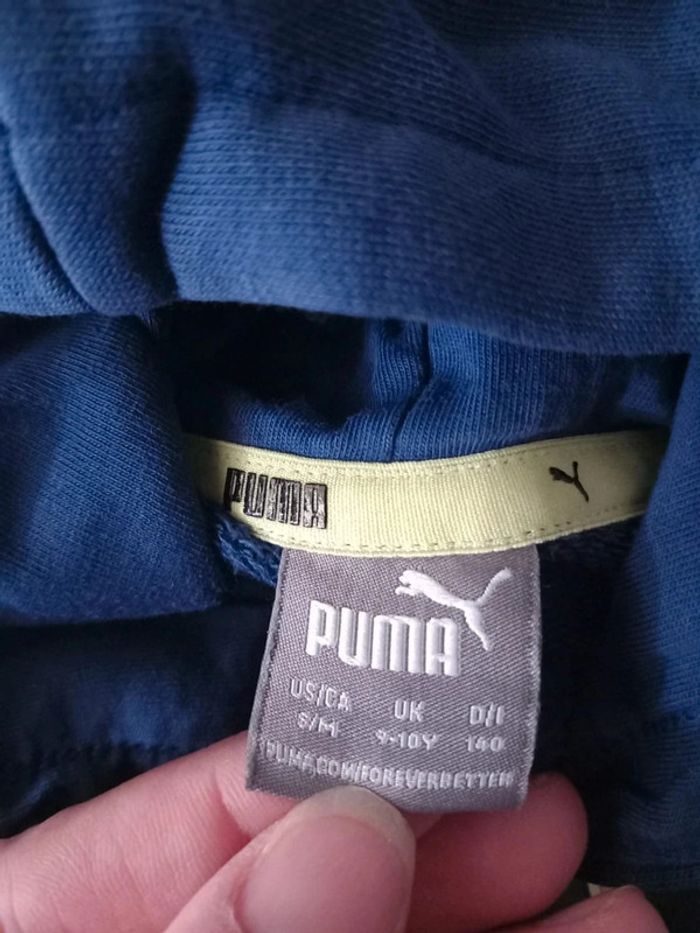 Sweat à capuche Puma bleu/blanc/noir – 9/10 ans – Bon état - photo numéro 2