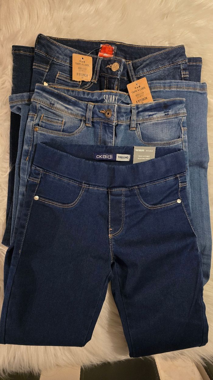 (Neufs non portés)🏷🏷🏷🥰⚘️ lot jeans skinny et tregging 8ans fille 🥰⚘️ - photo numéro 3