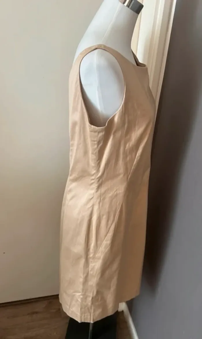 Cyrillus robe coton été beige crème sans manche femme taille 44 - photo numéro 6