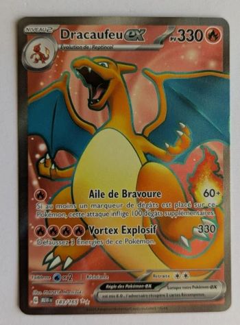 Carte Pokémon Dracaufeu EX FA 183/165 - EV3.5 Ecarlate et Violet FR 151 - FR Neuve