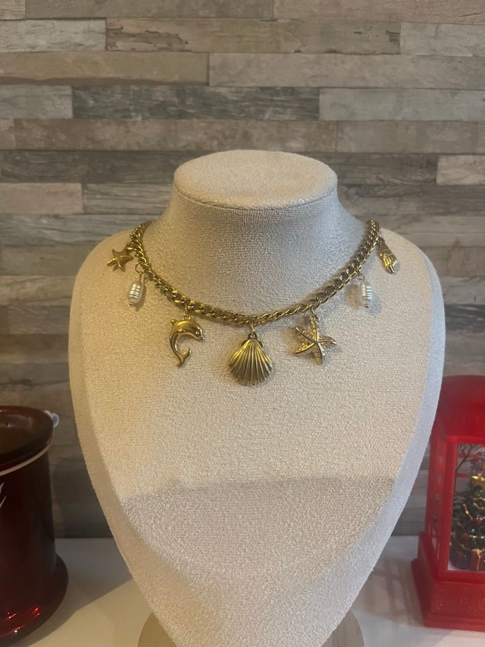 Collier charms, breloques, acier inoxydable, fait main, ajustables, tendance - photo numéro 3