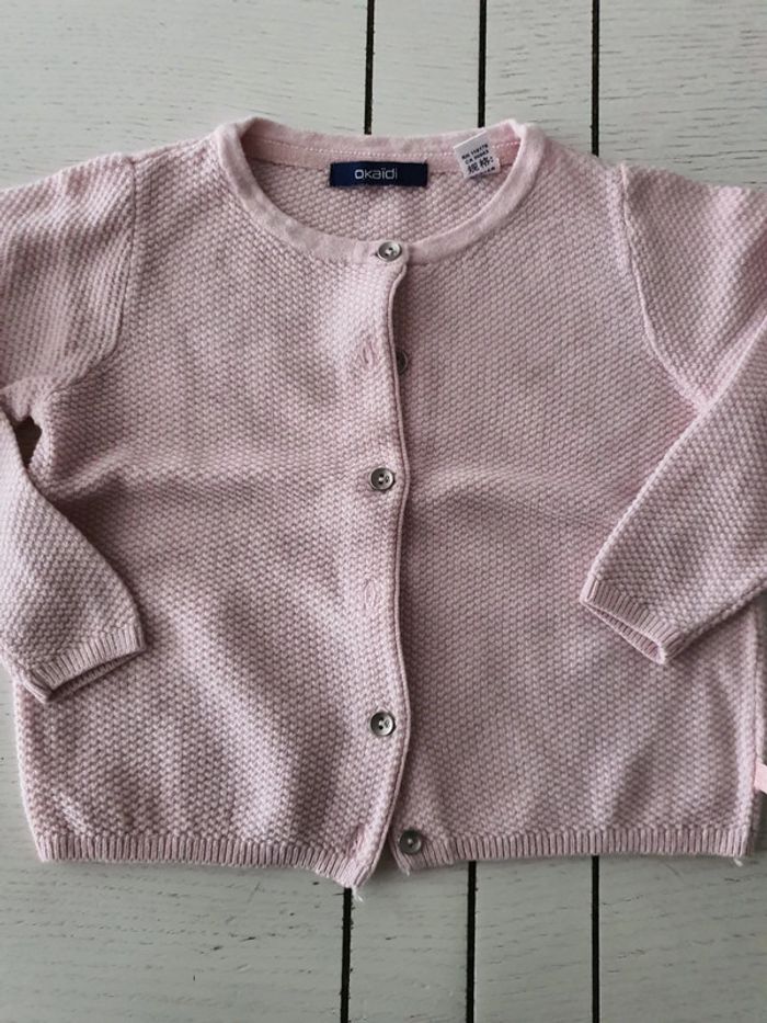 Gilet rose poudre rose poudré 3 ans obaibi