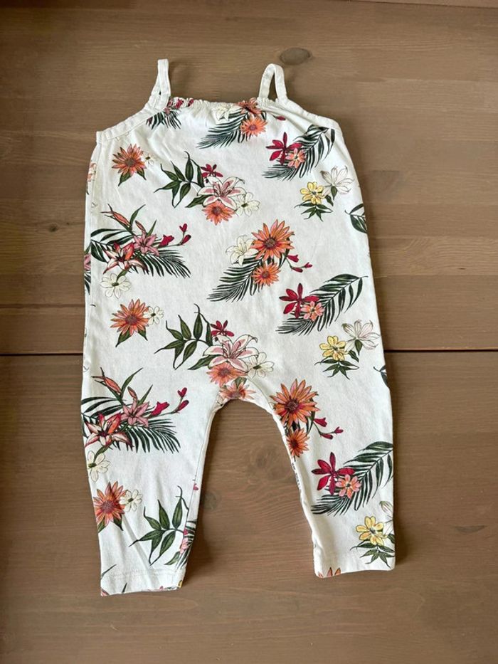 Combinaison Bébé H&M Fille 9-12M (80cm) Motif Tropical Floral Très bon état - photo numéro 2
