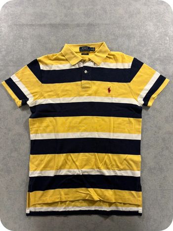 Polo Ralph Lauren Rayé Bleu jaune et Blanc Taille S