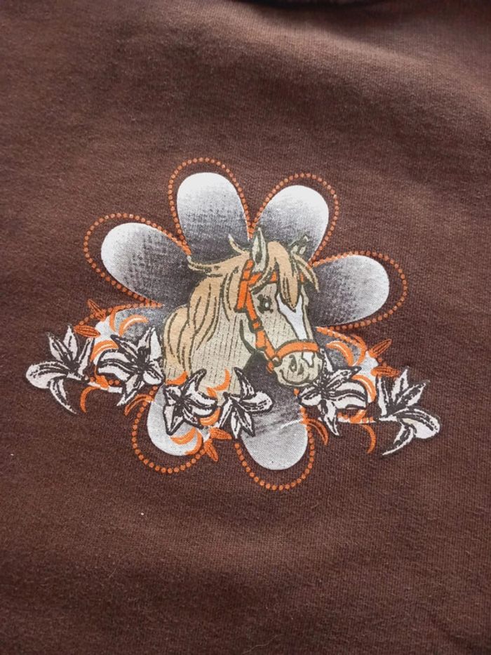 Sweat marron cheval Kidz Only – Taille 12-13 ans - photo numéro 2