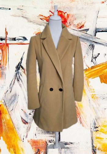 Manteau long beige en feutrine, Cache cache, taille 40