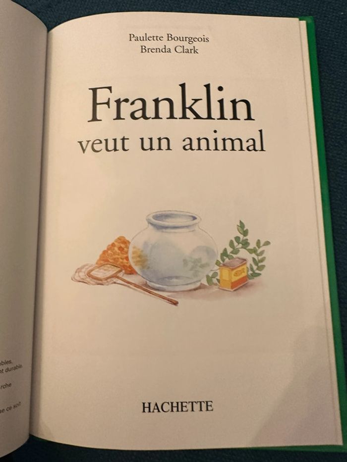 Livre vintage Franklin veut un animal tortue Hachette bibliothèque des petits - photo numéro 3