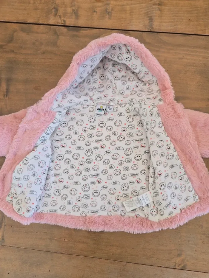 Manteau fausse fourrure Smiley baby fille 12 mois - photo numéro 3