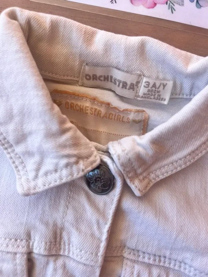 Veste en jean blanche orchestra 3 ans - photo numéro 2