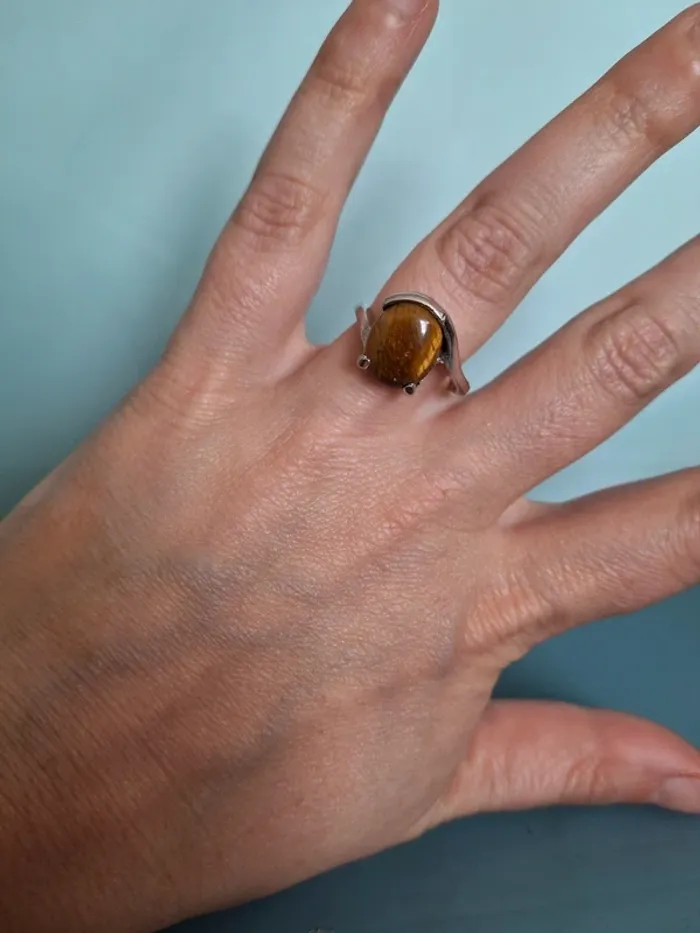 Bague Œil de tigre - Taille 18 - photo numéro 5