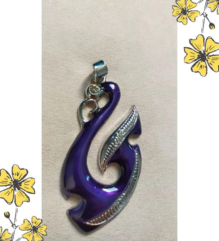 Parure pendentif + boucles d’oreilles violet & argenté – Design moderne & strass - photo numéro 3