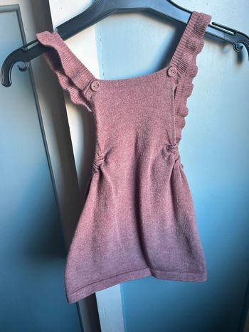 Robe à bretelles , imitation laine  , 6 mois
