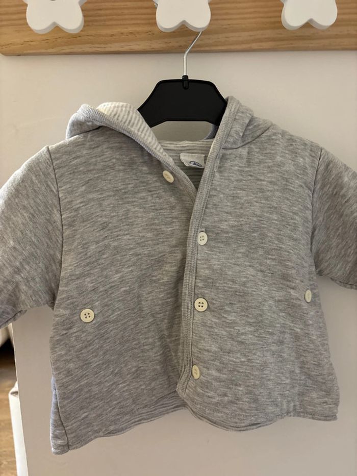 Veste épaisse grise Petit Bateau 3-6 mois - photo numéro 4