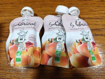 Lot de 3 popote abricot 