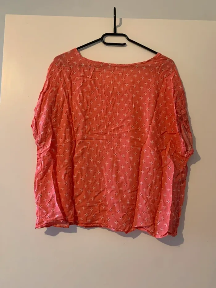 Blouse corail imprimée - photo numéro 2
