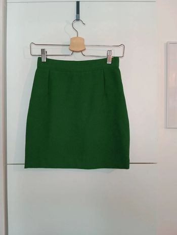 Mini jupe vintage verte en laine