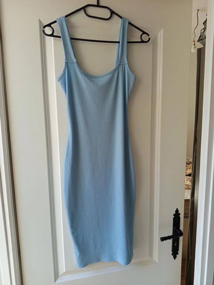 🔝 Robe moulante près du corps Shein bleu clair taille XS 34 en polyester et elasthane