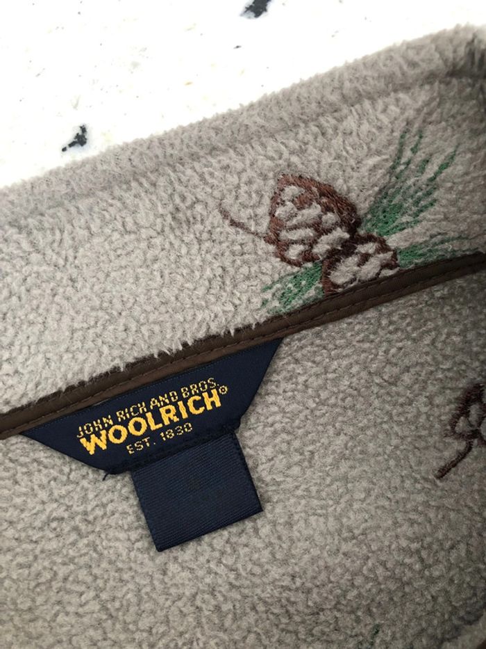 Gilet polaire brodé kaki woolrich S - photo numéro 7