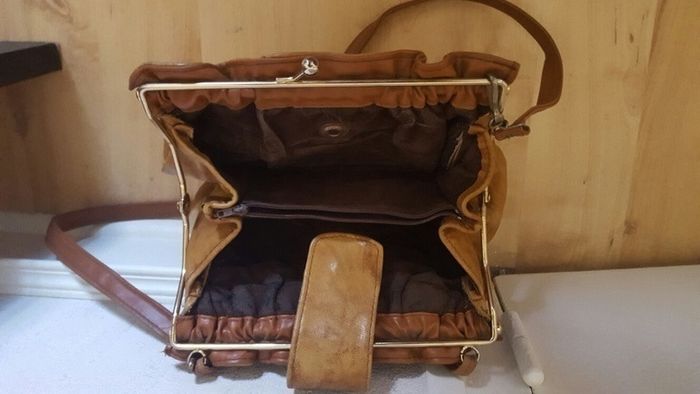 Sac en cuir marron vieilli - photo numéro 3