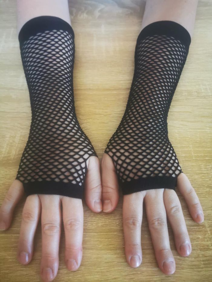 Paire de gant mitaine resille **NEUF** noir taille unique punk gothique grunge