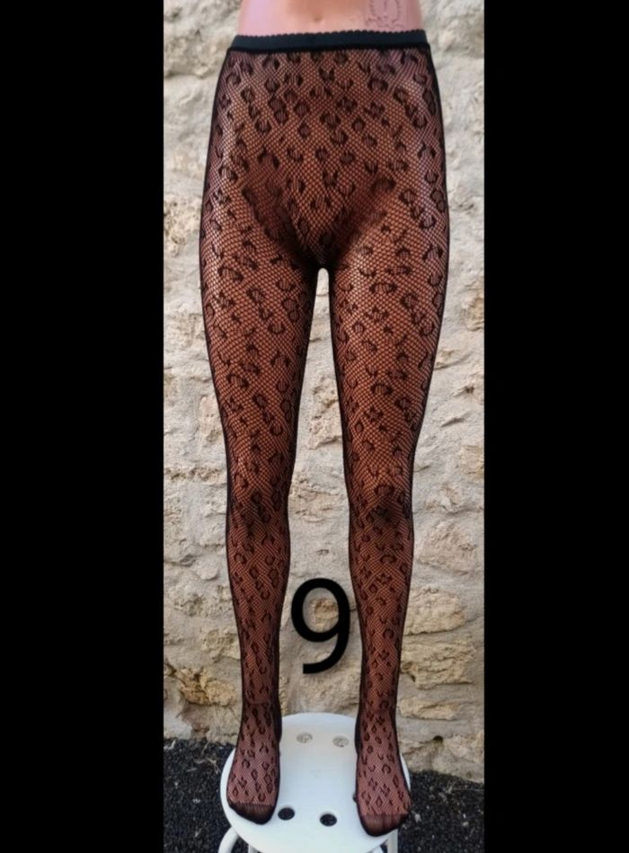 Collant résille motif fantaisie