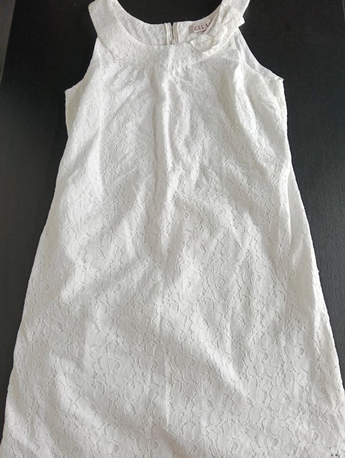Robe sans manches M blanc écru