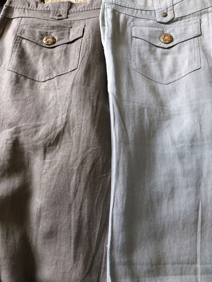 Pantalon léger vert-gris irisé 50 - photo numéro 11