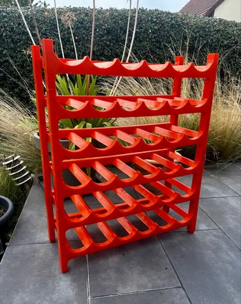 Ensemble de 6 casiers à bouteilles en plastique orange vintage