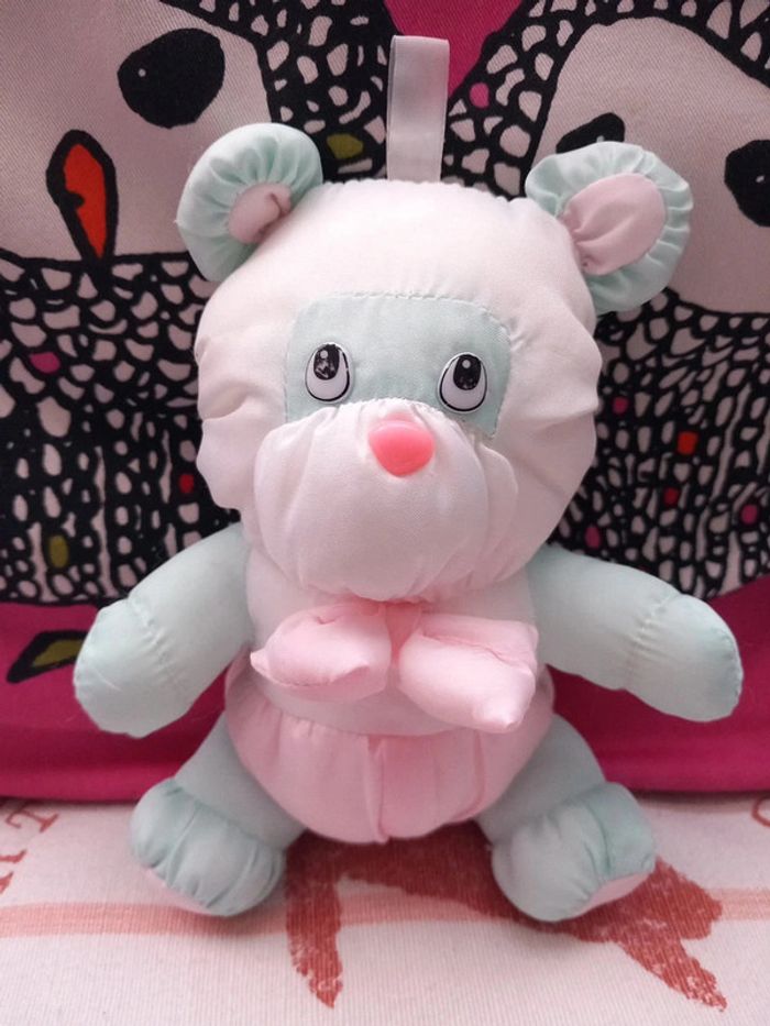 Peluche ours en toile puffalump vintage 19 cm - photo numéro 2