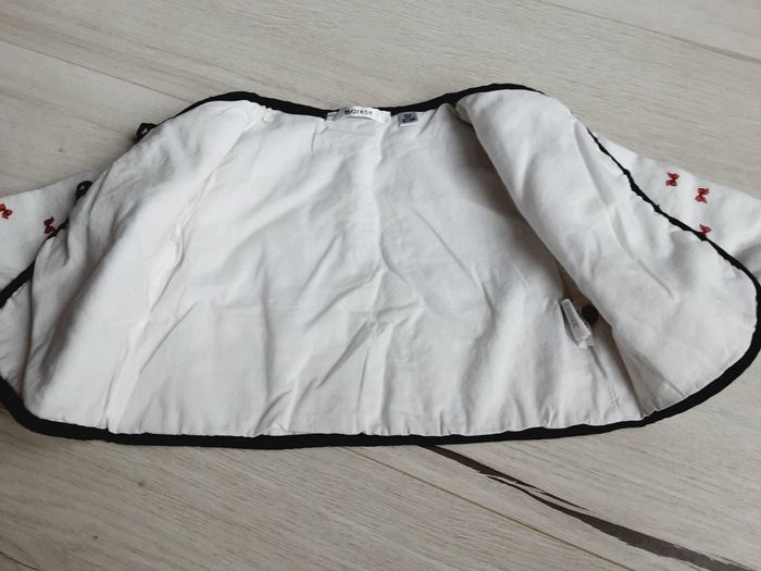Vêtement bébé fille gilet blanc motifs nœuds Marèse 6 mois - photo numéro 3