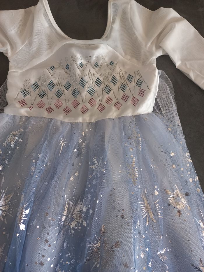 Robe déguisement blanche elsa reine des neiges 3/4 ans - photo numéro 2