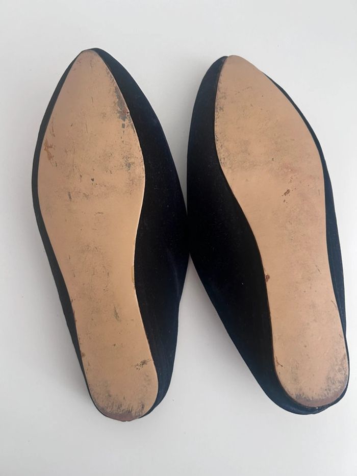 Babouches marocaines bleu marine avec broderie – Taille 37 – Portées - photo numéro 4