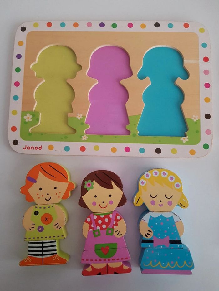 Funny magnets princesse et Puzzle dolls en bois Janod - photo numéro 7
