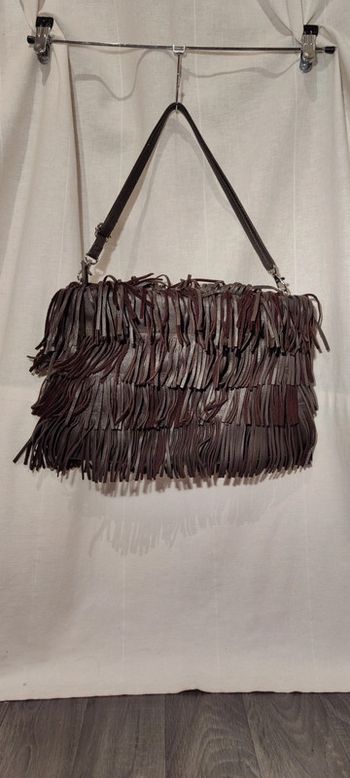 Sac Zara frange marron foncé