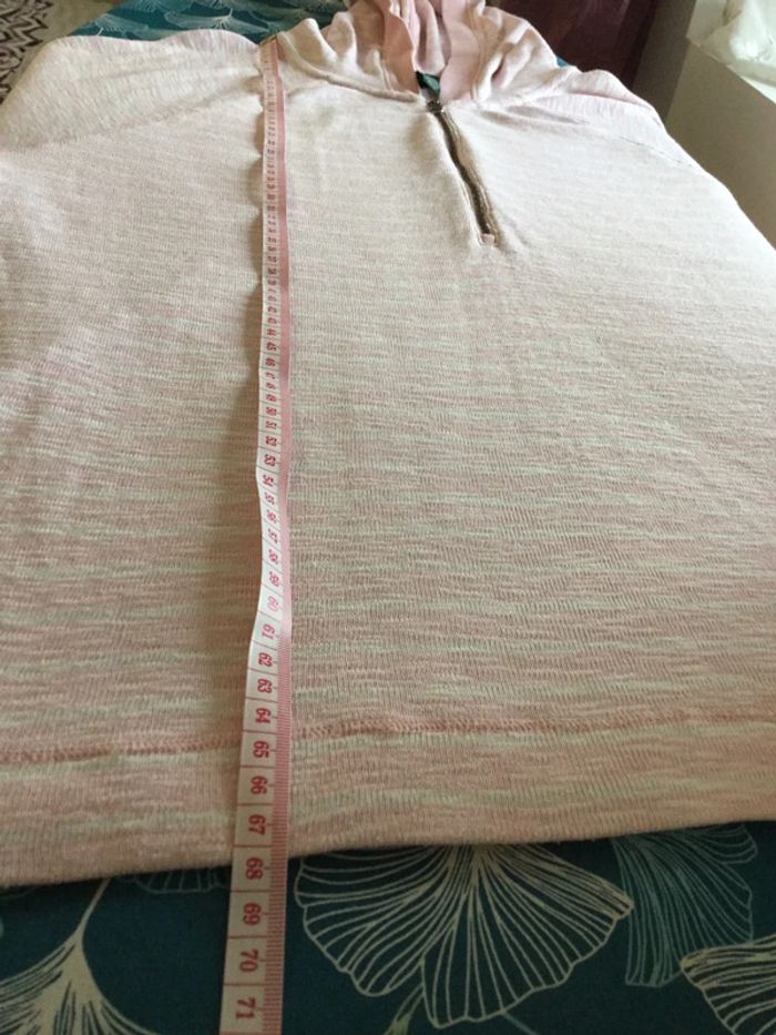 Sweat 1/4 zip à capuche manches 3/4 pour femme Lauren jeans co Ralph Lauren rose taille XL 090 - photo numéro 11