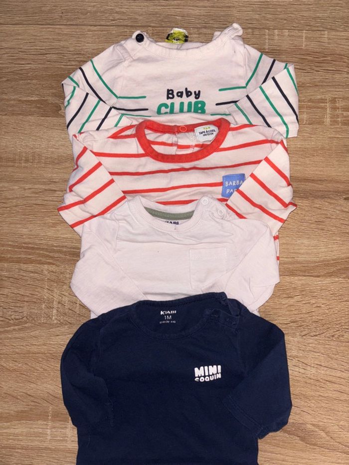 Lots de 4 maillot manche longue 1 mois