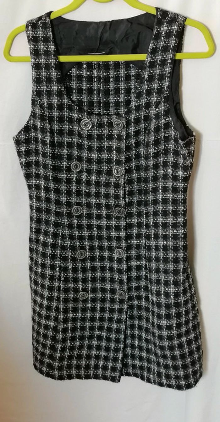 Robe carreaux noir et blanc bouton métal taille 42 Promod - photo numéro 8