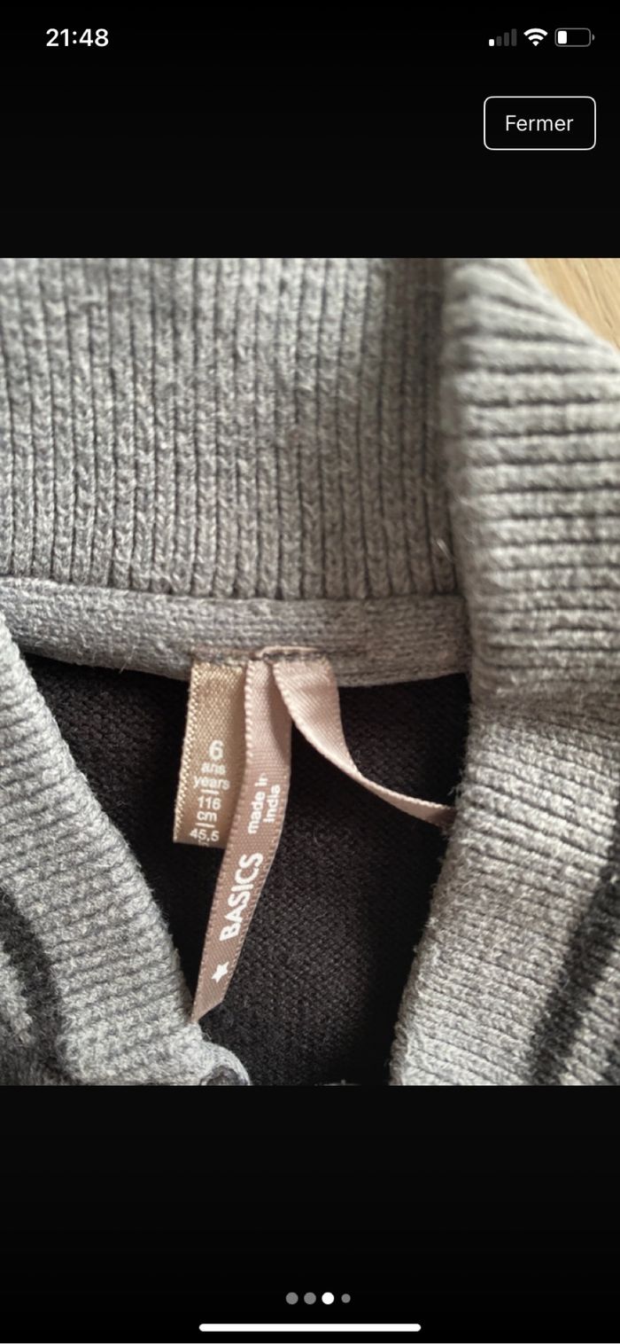 Gilet zippé taille 6 ans - photo numéro 3