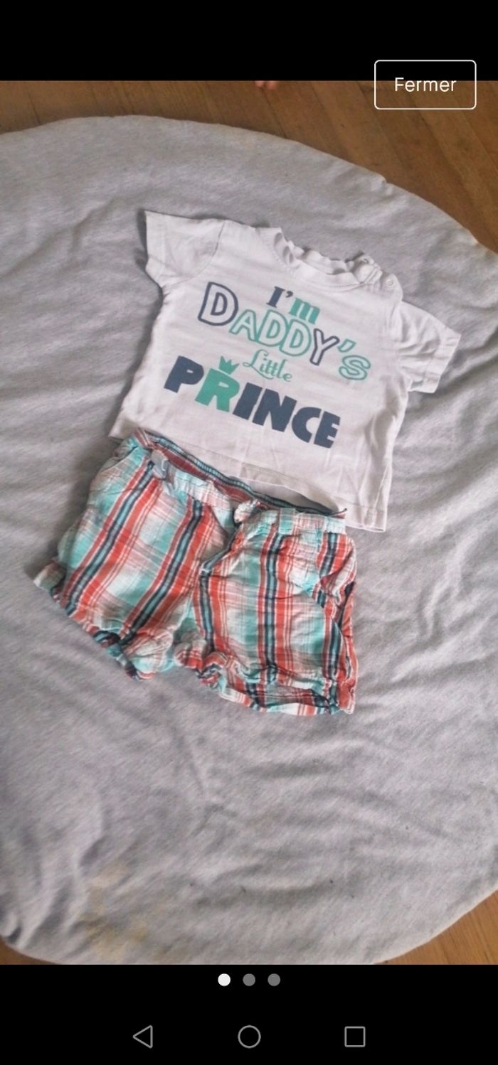 Short et tee shirt 6 mois