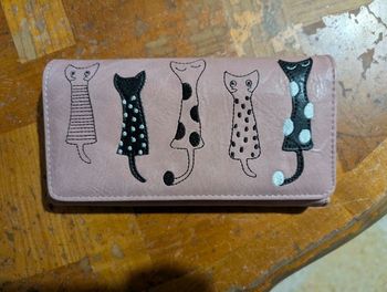 Porte feuille chat simili cuir neuf