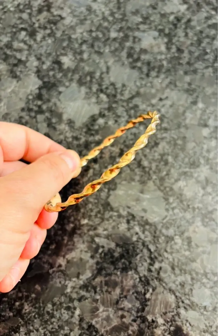 Magnifique bracelet fantaisie torsadé doré neuf - photo numéro 2